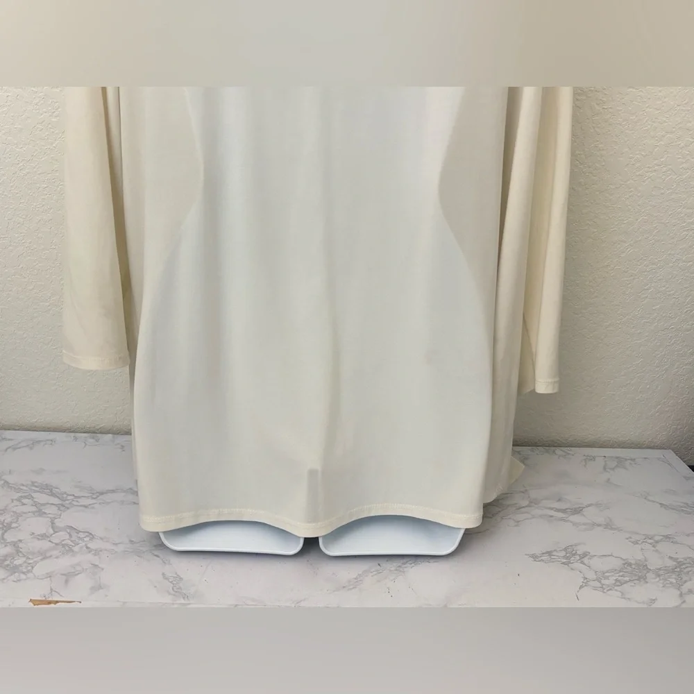 Vtg R&M Richards by Karen Kwong Sz 2x Womens Open Cardigan Cream Ivory Drape​ - Picture 8 of 9